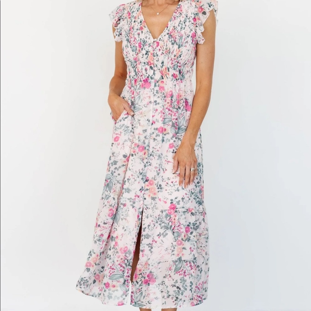 Baltic Born Florencia Sage & Pink floral dress